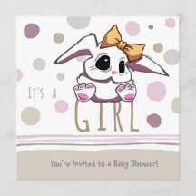 Cute Bunny Baby Shower-inbjudan