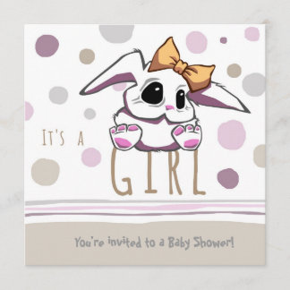 Cute Bunny Baby Shower-inbjudan Inbjudningar