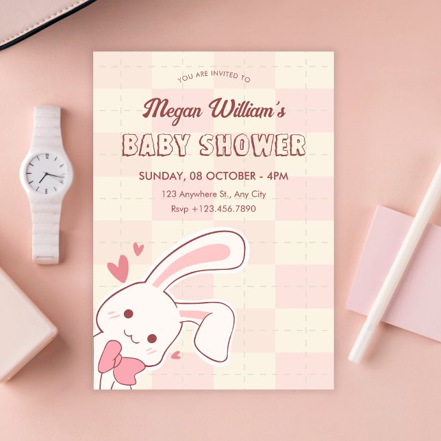 Cute bunny baby shower  inbjudningar (Skapare uppladdad)