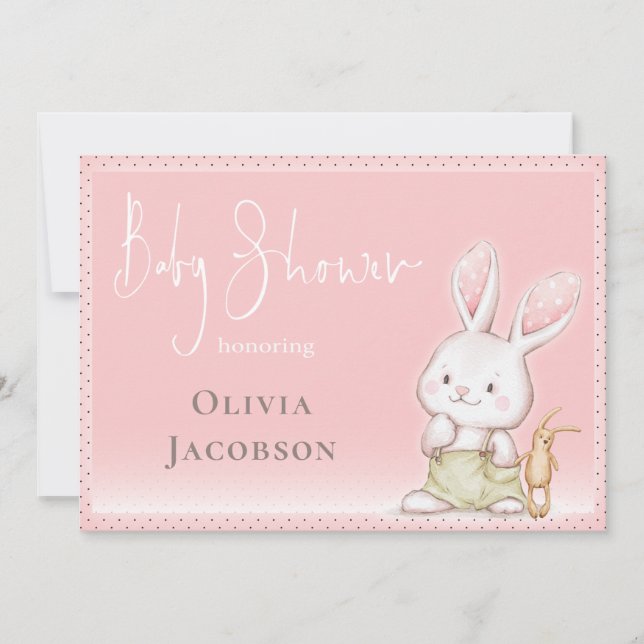 Cute Bunny Baby Shower Inbjudningar (Framsida)