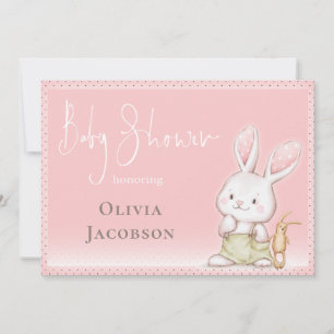 Cute Bunny Baby Shower Inbjudningar