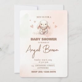 Cute bunny baby shower invitation julkort
