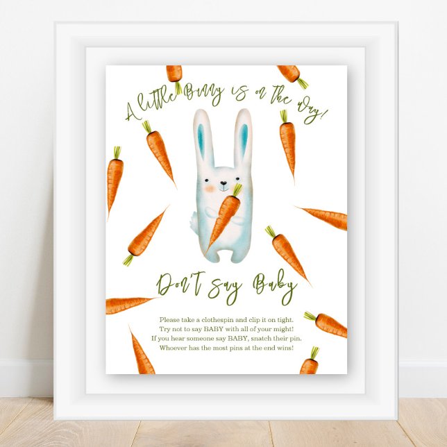 Cute bunny-babydusch - säg inte baby poster (Skapare uppladdad)