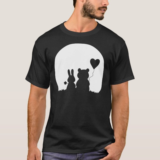 Cute Bunny Bear Kärlek par Alla hjärtans dag T Shirt (Framsida)