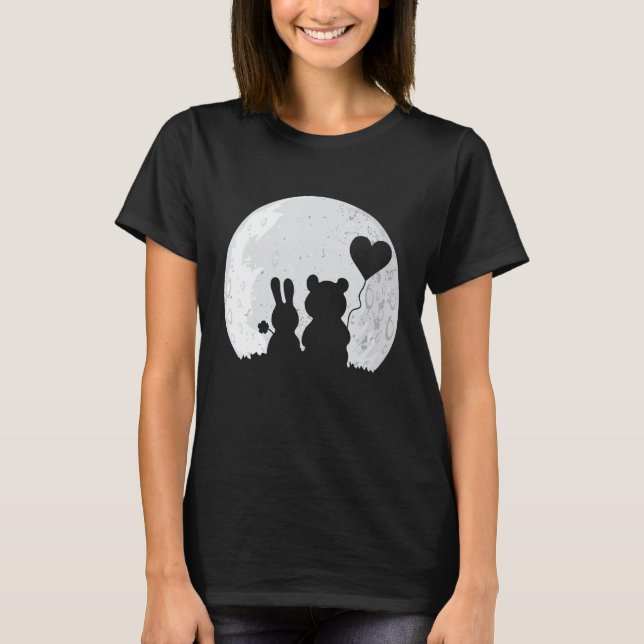Cute Bunny Bear Kärlek par Alla hjärtans dag T Shirt (Framsida)