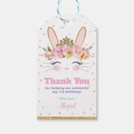Cute Bunny Birthday Tack Favor Gift Märkres Girl Presentetikett