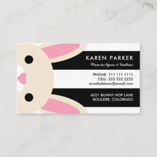 Cute Bunny Black Rand Mamma Card