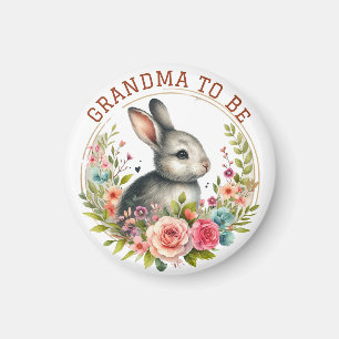 Cute Bunny Blommar Grandma to be Notice Magnet