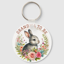 Cute Bunny Blommar Grandma to be Notice