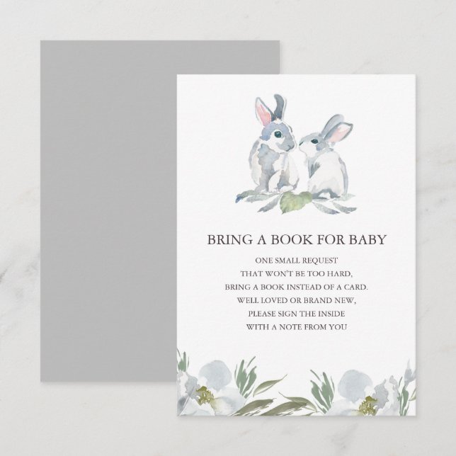 Cute Bunny Bok för Baby-kort Inbjudningar (Fram/baksida)