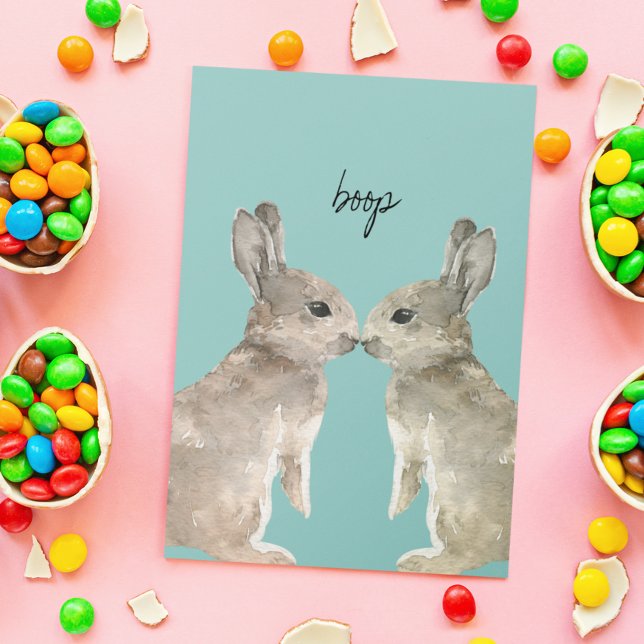 Cute Bunny Boop Kärlek Påsk-årsdag Kort (Skapare uppladdad)