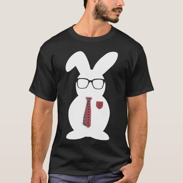 Cute Bunny Bow Tie Påsk Day T Shirt (Framsida)