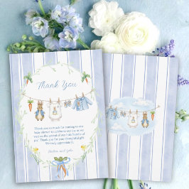 Cute Bunny Boy Clothesline Baby Shower Tack Kort