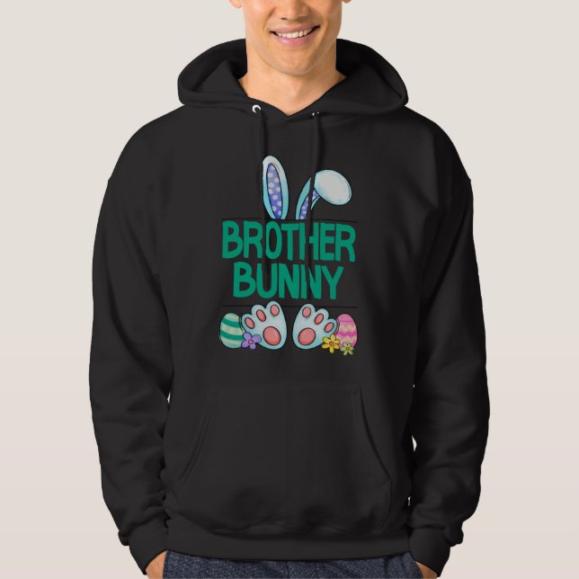 Cute Bunny Brother Bunny Cute Easter Family Matchi Hoodie (Framsida)