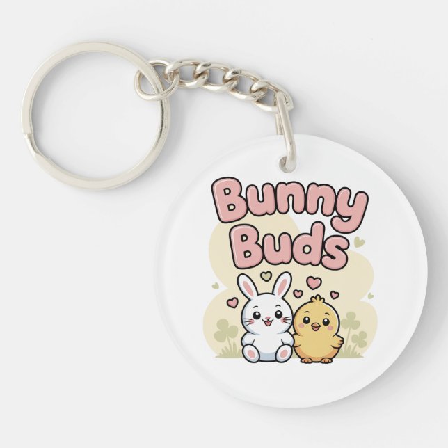 Cute Bunny Buds Easter Keychain (Framsidan)