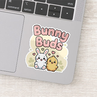 Cute Bunny Buds Easter Sticker Klistermärken