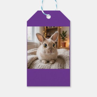 Cute bunny card presentetikett