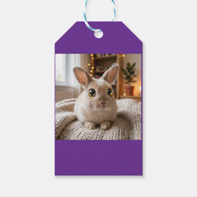 Cute bunny card presentetikett (Framsidan)