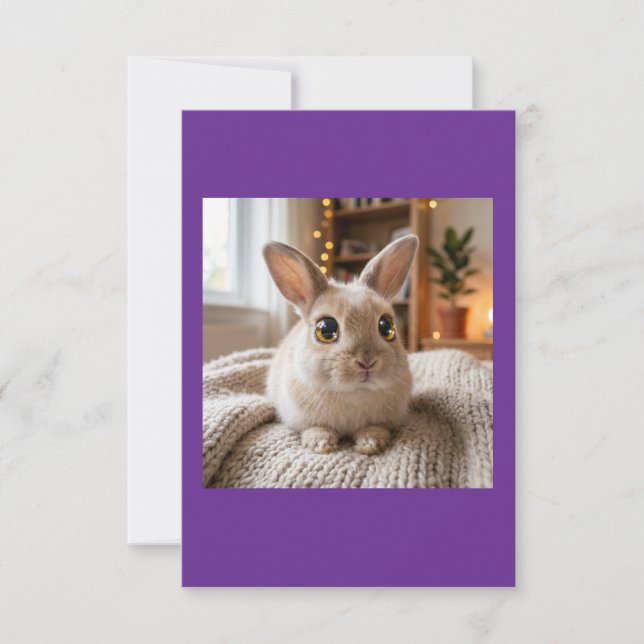 Cute bunny card tack kort (Framsida)