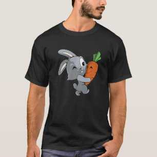 Cute Bunny Carries Big Carrot Rabbit T Shirt