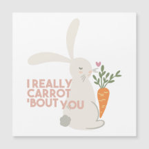 Cute Bunny Carrot Pun - Jag Verkligen Carrot Bout