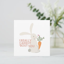 Cute Bunny Carrot Pun - Jag Verkligen Carrot Bout  Tack Kort