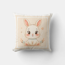 Cute Bunny Cartoon Cushion Kudde