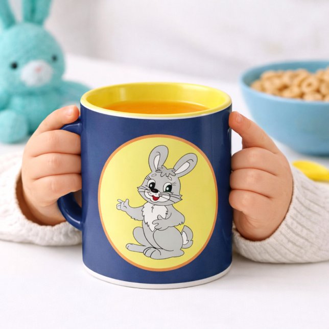 Cute Bunny Cartoon Kids Drinkware Mugg (Skapare uppladdad)