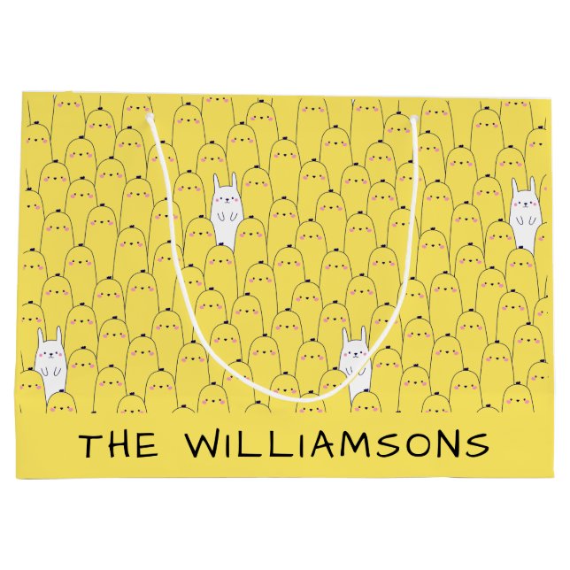 Cute Bunny Chick Gult Påsk (Baksidan)