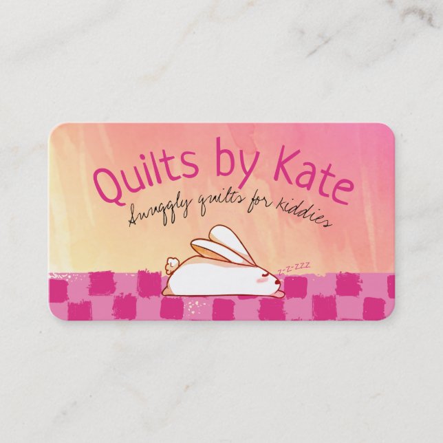 Cute bunny childrens filtar i baby visitkort (Framsida)