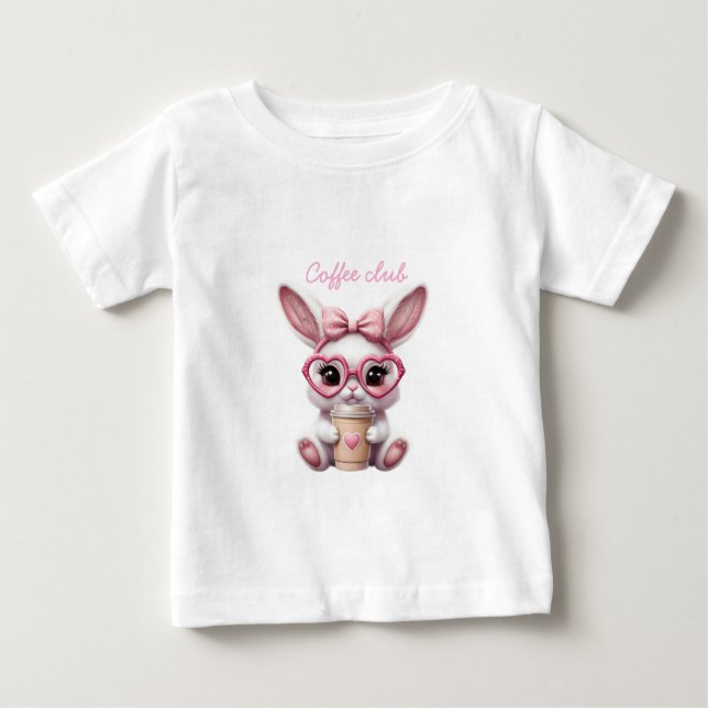 Cute Bunny Coffee Club Barn T-Shirt – bedårande (Framsida)