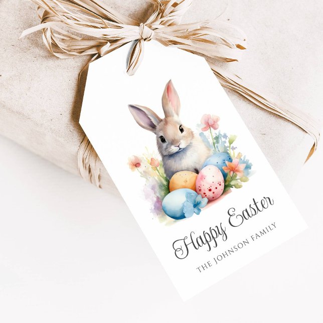 Cute Bunny Colorful Glad påsk Presentetikett (Cute Bunny Colorful Happy Easter Gift Tags)