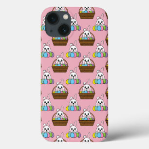 Cute Bunny Colorful Påskägg Hunt Basket Mönster