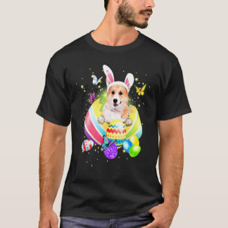 Cute Bunny Corgi Eggs Easter Day For Men Women T Shirt