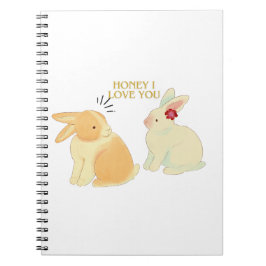 Cute Bunny Couple Kärlek Quote - "Baby I Kärlek Yo Anteckningsbok