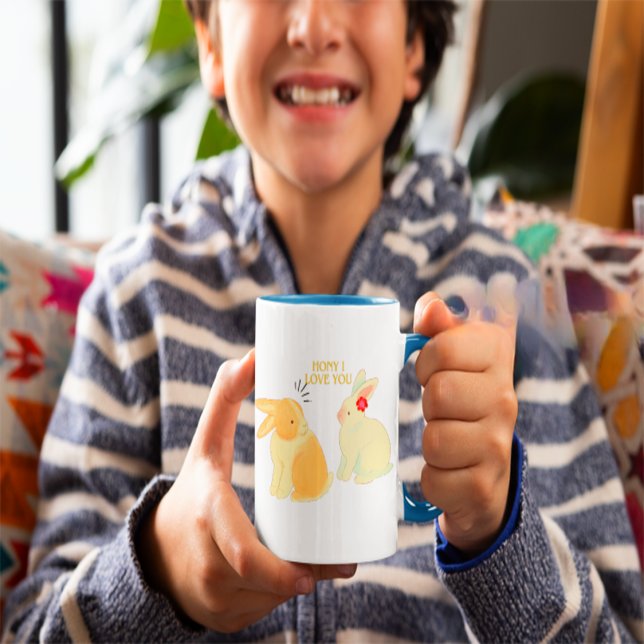 Cute Bunny Couple Kärlek Quote - "Baby I Kärlek Yo Kaffemugg (Skapare uppladdad)