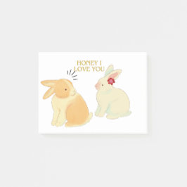 Cute Bunny Couple Kärlek Quote - "Baby I Kärlek Yo Post-it Block
