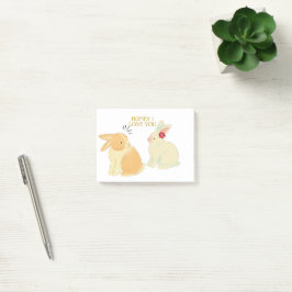 Cute Bunny Couple Kärlek Quote - "Baby I Kärlek Yo Post-it Block