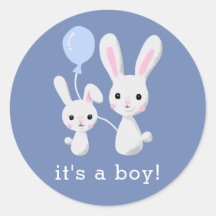 Cute Bunny Det är en pojkvän-blå babyskare