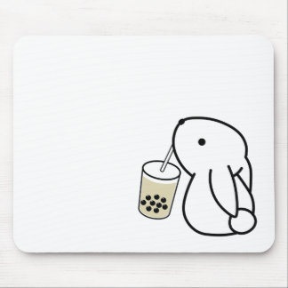 Cute Bunny Drinking Boba Tea Mouse Pad Musmatta