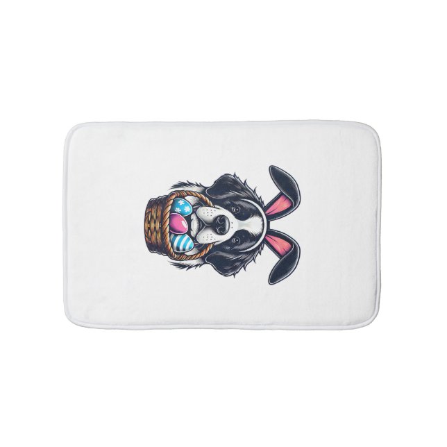 Cute Bunny Ear Saint Bernard Dog Easter Egg Owner  Badrumsmatta (Framsidan)