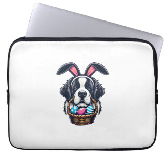 Cute Bunny Ear Saint Bernard Dog Easter Egg Owner  Laptop Fodral