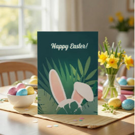 Cute Bunny Ears Easter Thank You Card Tack Kort