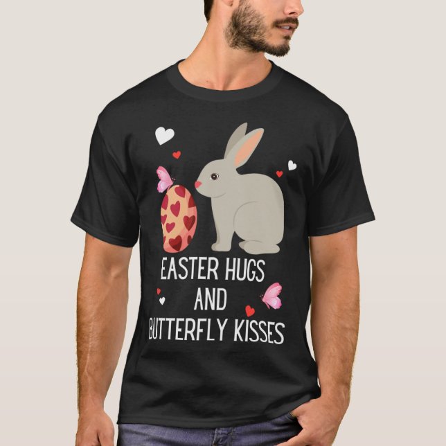 Cute Bunny Ears Happy Easter Rabbit Quote Saying W T Shirt (Framsida)
