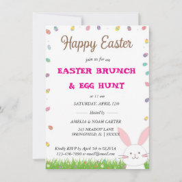 Cute Bunny  Easter BRUNCH & HUNT Inbjudningar