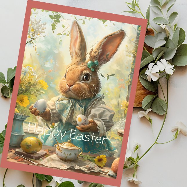 Cute Bunny Easter Eggs Julkort (Skapare uppladdad)