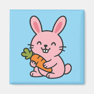 Cute Bunny Eating Carrot - Vaktmästare i köket Magnet