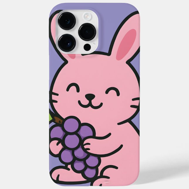 Cute Bunny Eating Graps - Lustigt telefonfodral (Baksida)