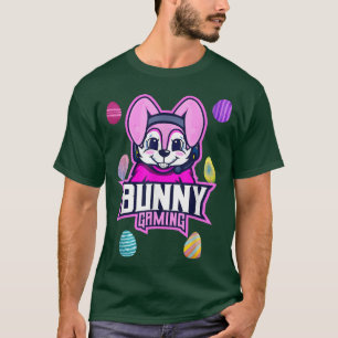 Cute Bunny Egg Funny Boys Girls Kids Gamer Lycklig T Shirt