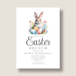 Cute Bunny Egg Hunt och Påsk Brunch Inbjudningar